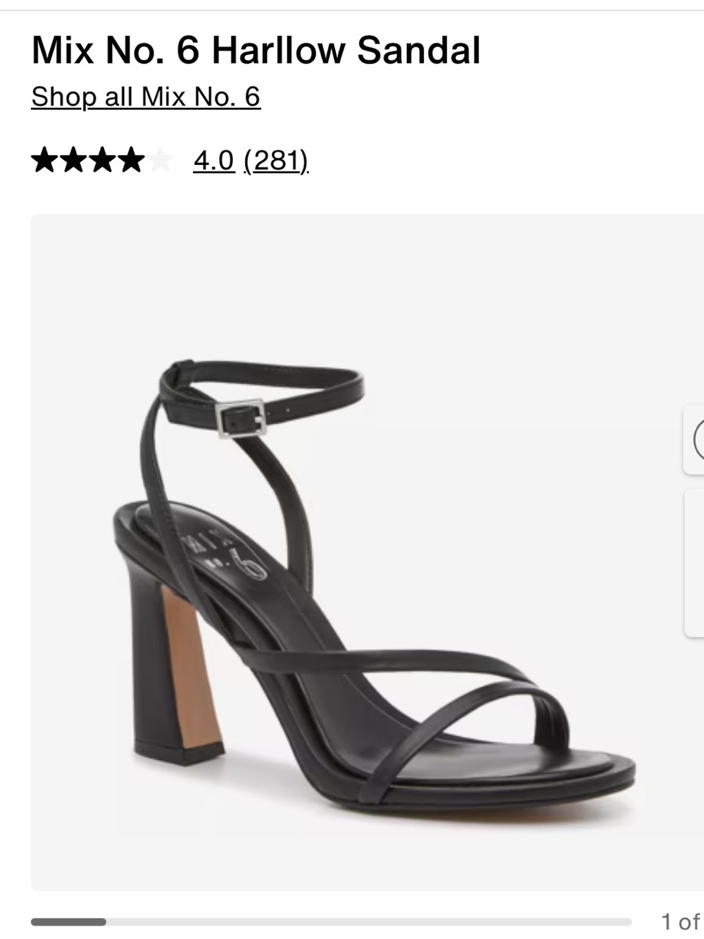 Mix No. 6 Black Strappy Block-Heel Sandal